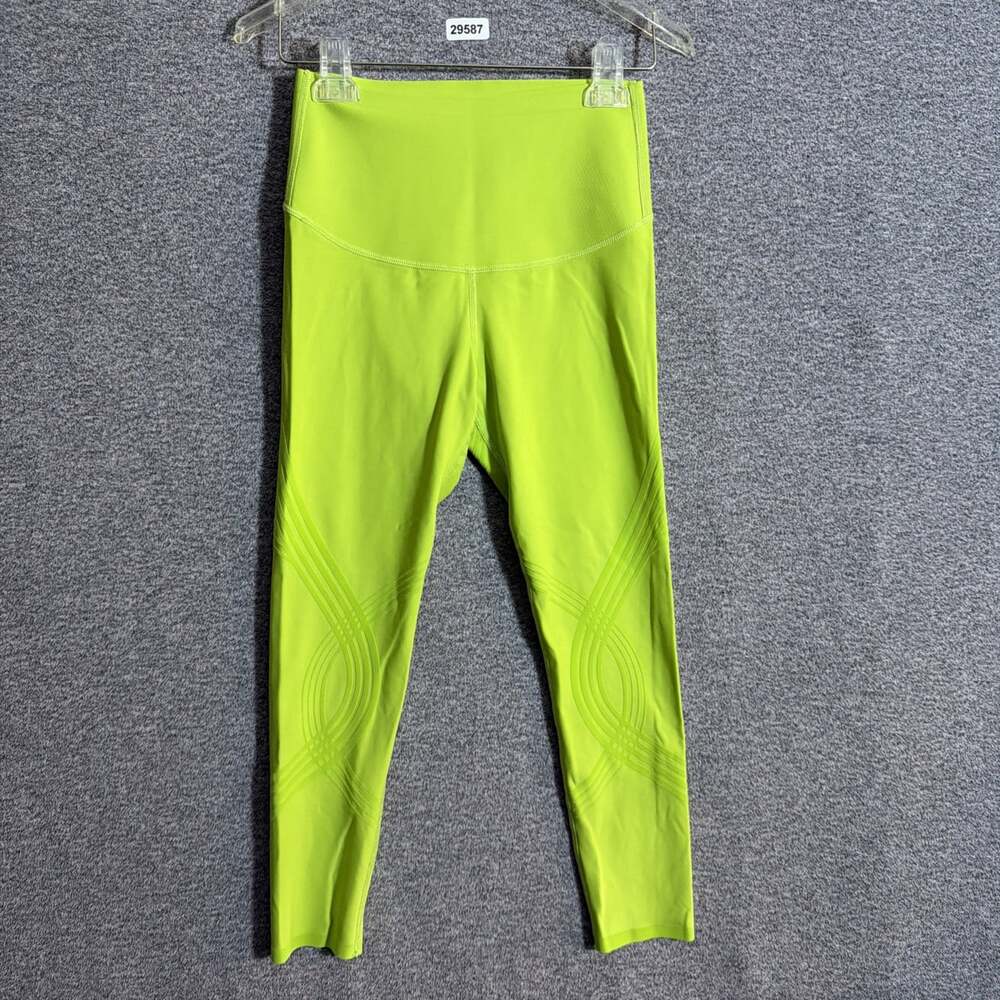 Fanka Women's Size Large Neon Yellow High Waisted Body Sculpt 7/8 Leggings